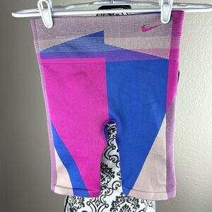 NIKE DRI FIT Color Block Cotton Candy High Rise Shorts